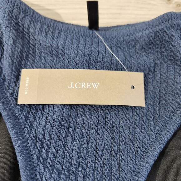 J. Crew Teal Textured Curved Waist Cheeky Bikini Bottom New With Tags Womens M - Picture 5 of 15